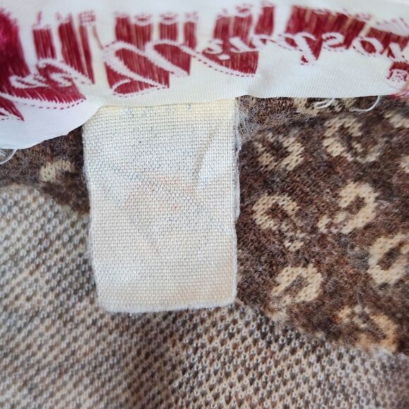 Vintage 1970's  women’s‎ Kay Windsor brown paisley wool XL dress Made in USA - Picture 6 of 10